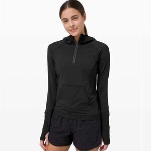 Lululemon Sleek Performance 1/2 Zip Hood Black Jacket Hoodie